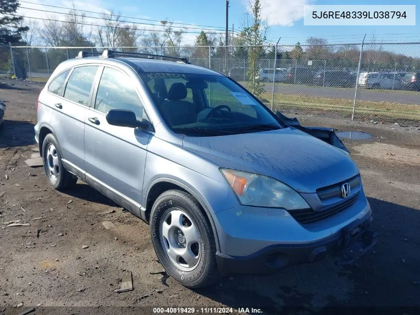 2009 Honda Cr-V Lx VIN: 5J6RE48339L038794 Lot: 40819429