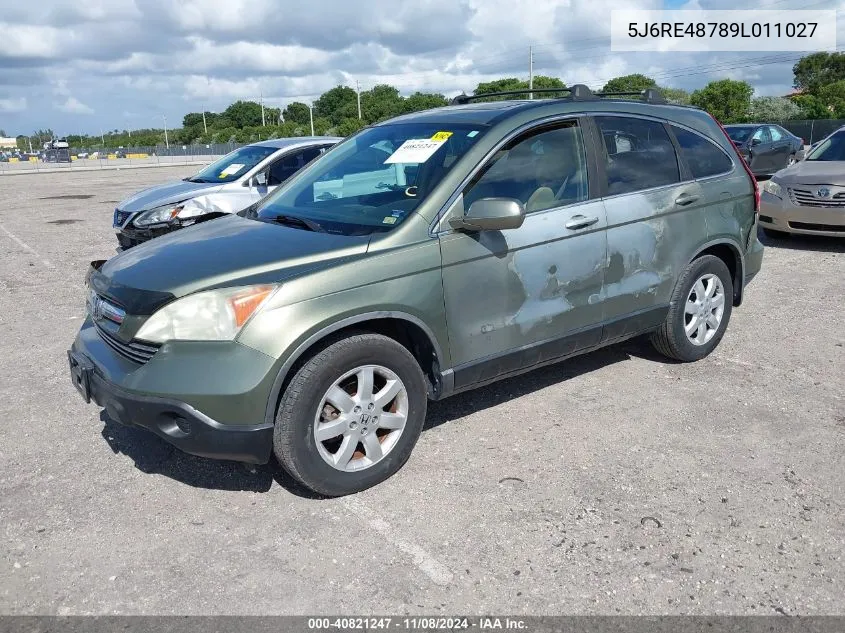 2009 Honda Cr-V Ex-L VIN: 5J6RE48789L011027 Lot: 40821247