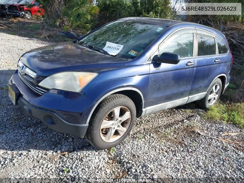 2009 Honda Cr-V Ex VIN: 5J6RE48529L026623 Lot: 40821528