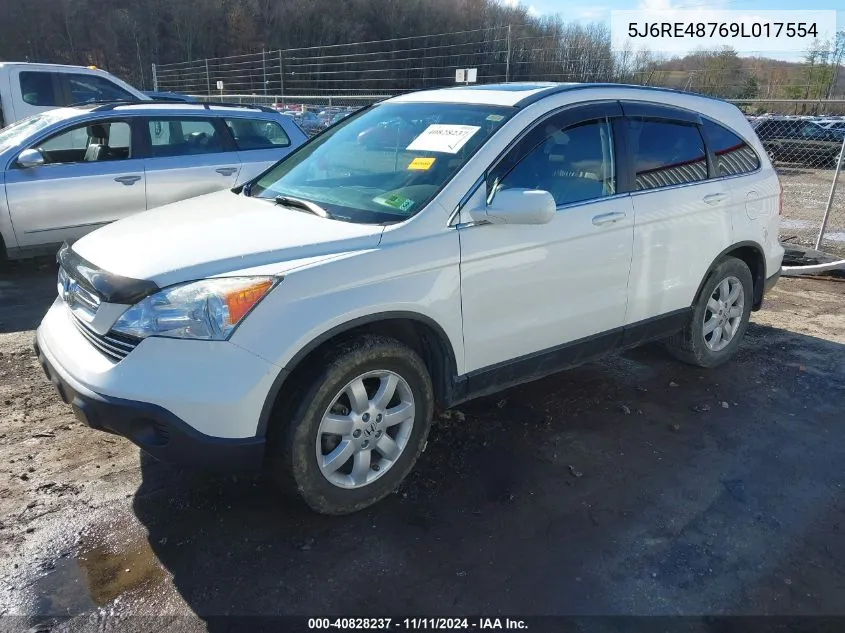 2009 Honda Cr-V Exl VIN: 5J6RE48769L017554 Lot: 40828237