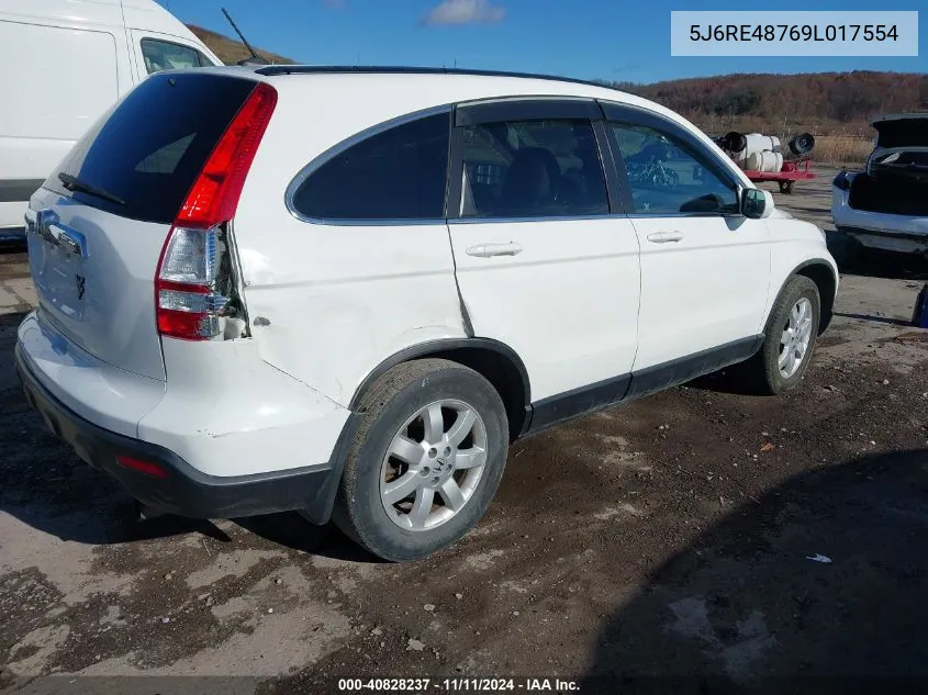 2009 Honda Cr-V Exl VIN: 5J6RE48769L017554 Lot: 40828237