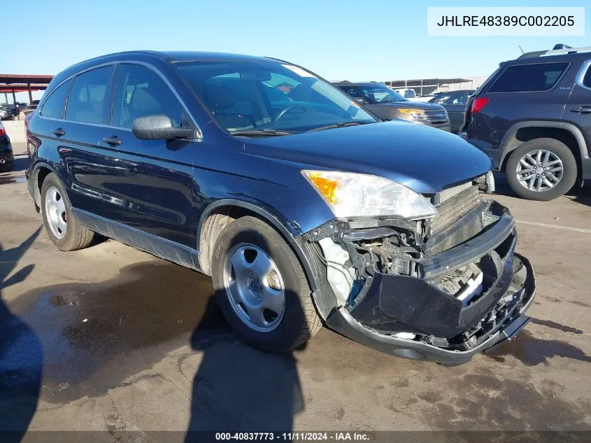 2009 Honda Cr-V Lx VIN: JHLRE48389C002205 Lot: 40837773