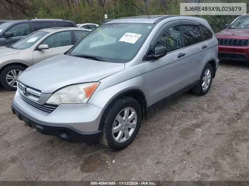 2009 Honda Cr-V Ex VIN: 5J6RE485X9L025879 Lot: 40841685