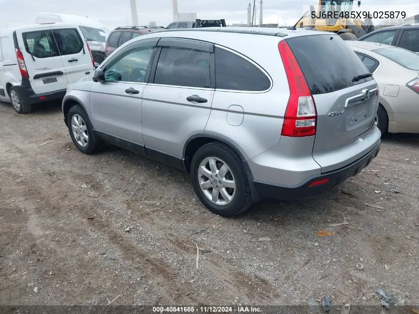 2009 Honda Cr-V Ex VIN: 5J6RE485X9L025879 Lot: 40841685