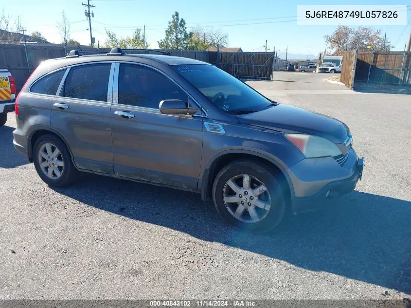 2009 Honda Cr-V Ex-L VIN: 5J6RE48749L057826 Lot: 40843102