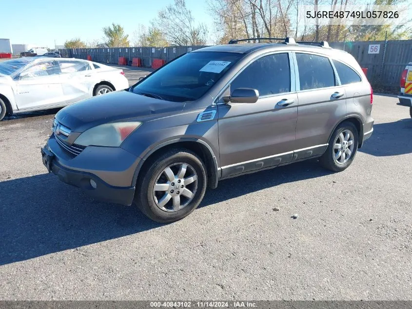 2009 Honda Cr-V Ex-L VIN: 5J6RE48749L057826 Lot: 40843102