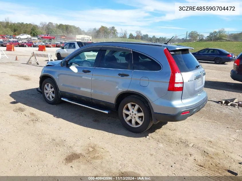 2009 Honda Cr-V Ex VIN: 3CZRE48559G704472 Lot: 40843596