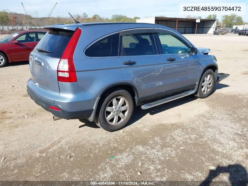 2009 Honda Cr-V Ex VIN: 3CZRE48559G704472 Lot: 40843596