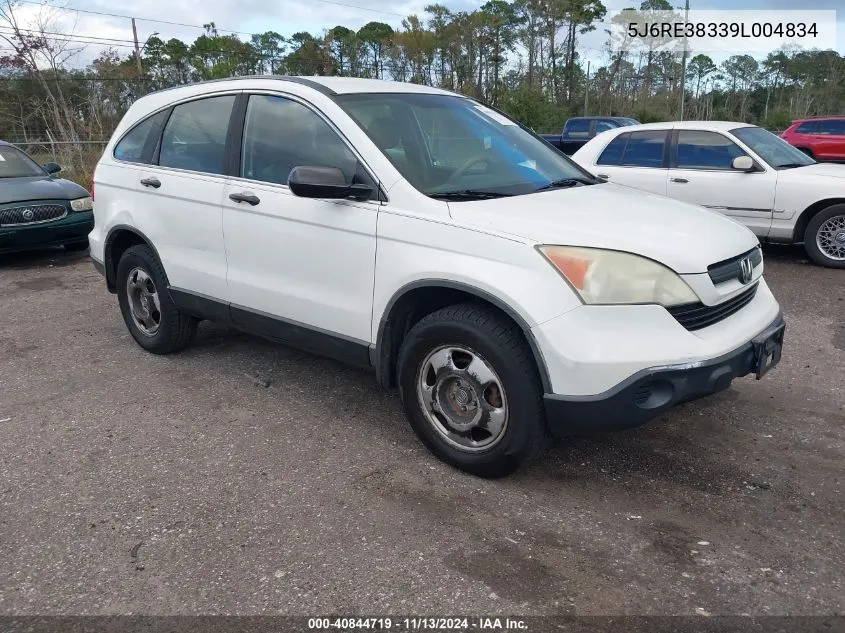 2009 Honda Cr-V Lx VIN: 5J6RE38339L004834 Lot: 40844719