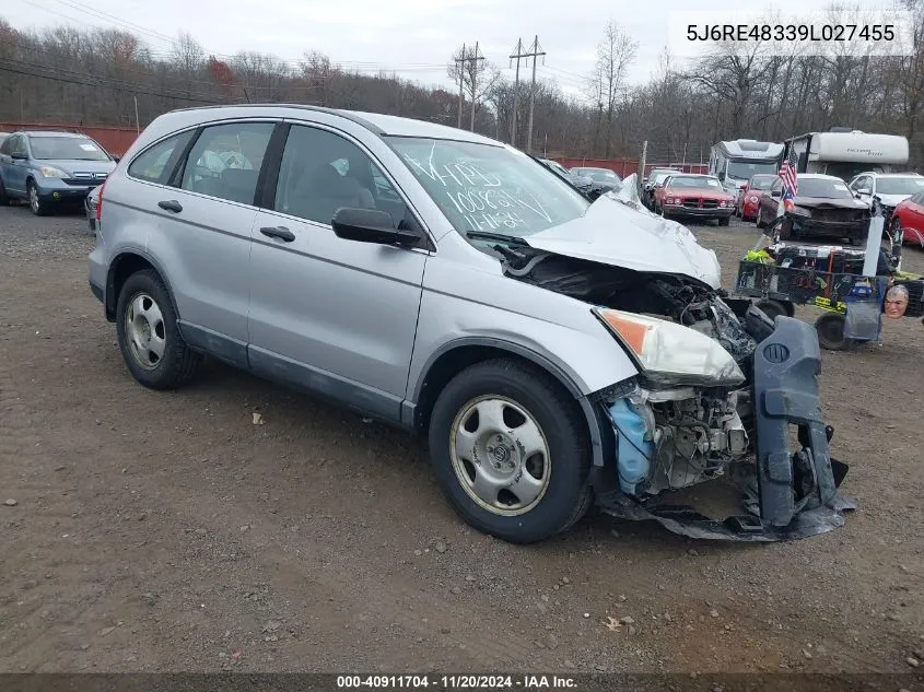 2009 Honda Cr-V Lx VIN: 5J6RE48339L027455 Lot: 40911704