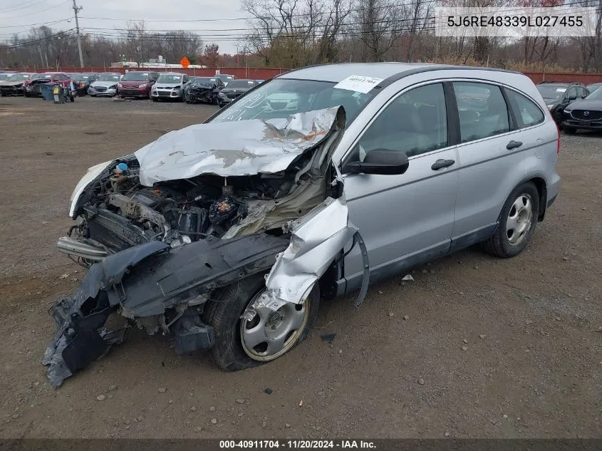 2009 Honda Cr-V Lx VIN: 5J6RE48339L027455 Lot: 40911704