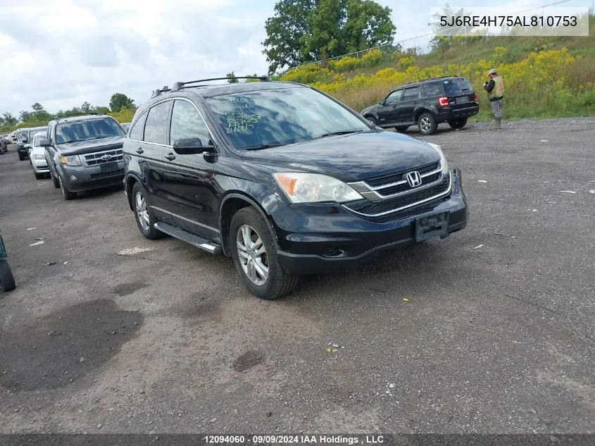 2010 Honda Cr-V VIN: 5J6RE4H75AL810753 Lot: 12094060