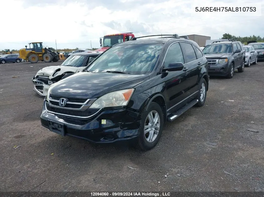 2010 Honda Cr-V VIN: 5J6RE4H75AL810753 Lot: 12094060