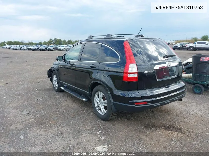 2010 Honda Cr-V VIN: 5J6RE4H75AL810753 Lot: 12094060