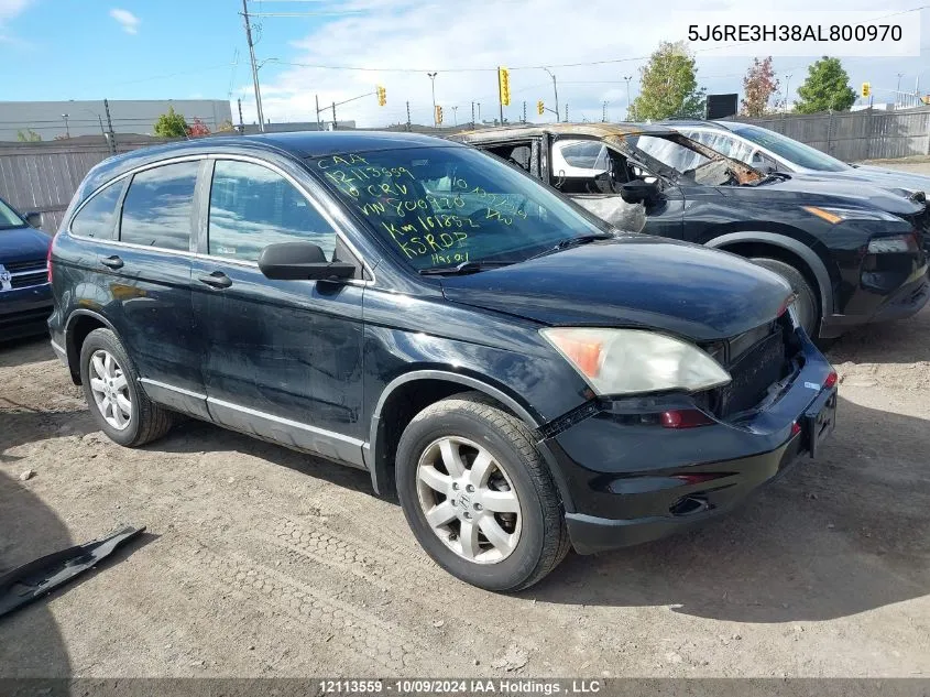 2010 Honda Cr-V Lx VIN: 5J6RE3H38AL800970 Lot: 12113559