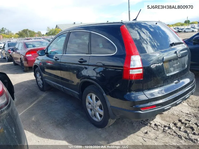 2010 Honda Cr-V Lx VIN: 5J6RE3H38AL800970 Lot: 12113559