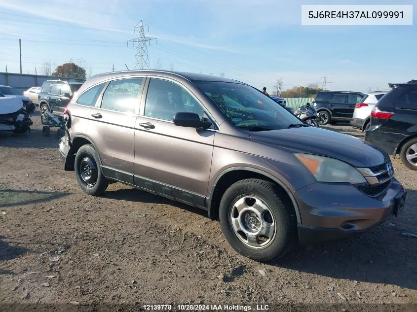 2010 Honda Cr-V Lx VIN: 5J6RE4H37AL099991 Lot: 12139778