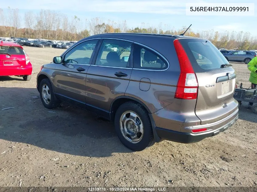 2010 Honda Cr-V Lx VIN: 5J6RE4H37AL099991 Lot: 12139778