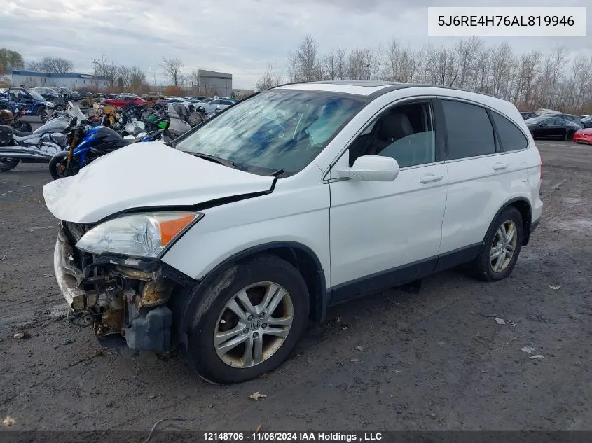 2010 Honda Cr-V VIN: 5J6RE4H76AL819946 Lot: 12148706