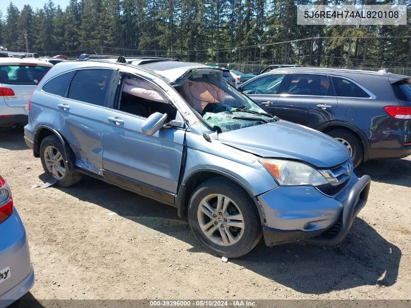 2010 Honda Cr-V Ex-L VIN: 5J6RE4H74AL820108 Lot: 39396000