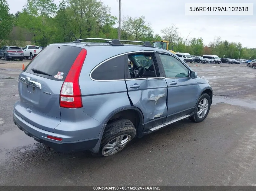 2010 Honda Cr-V Ex-L VIN: 5J6RE4H79AL102618 Lot: 39434190