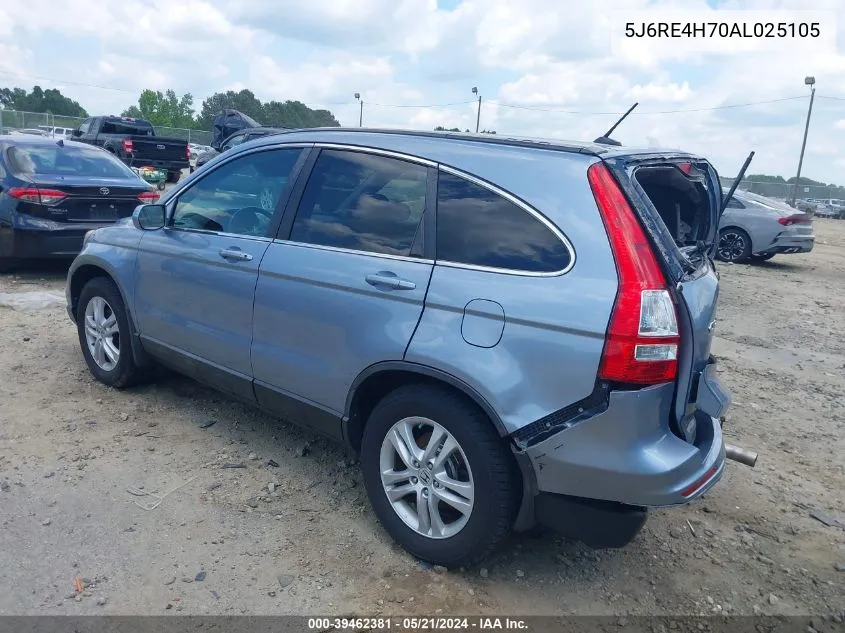 2010 Honda Cr-V Ex-L VIN: 5J6RE4H70AL025105 Lot: 39462381