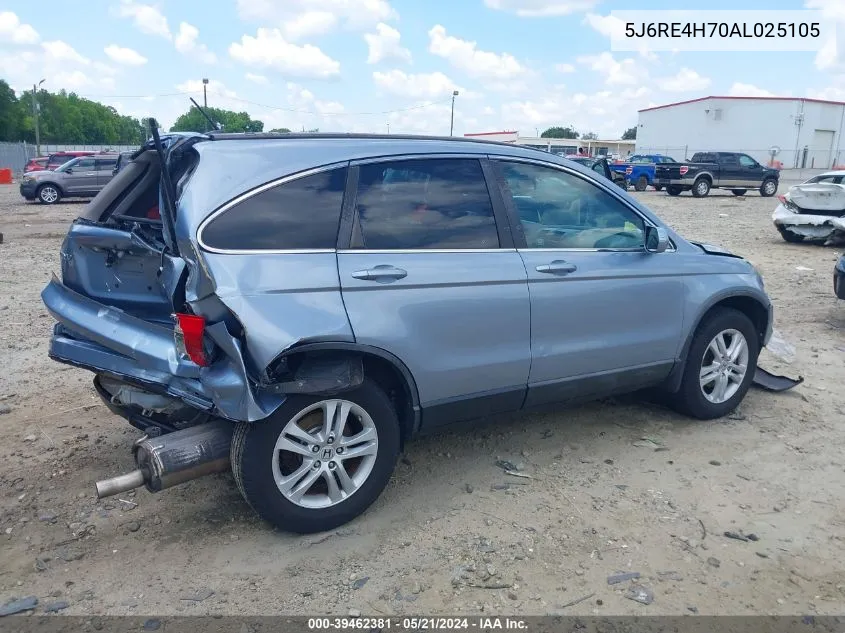 2010 Honda Cr-V Ex-L VIN: 5J6RE4H70AL025105 Lot: 39462381