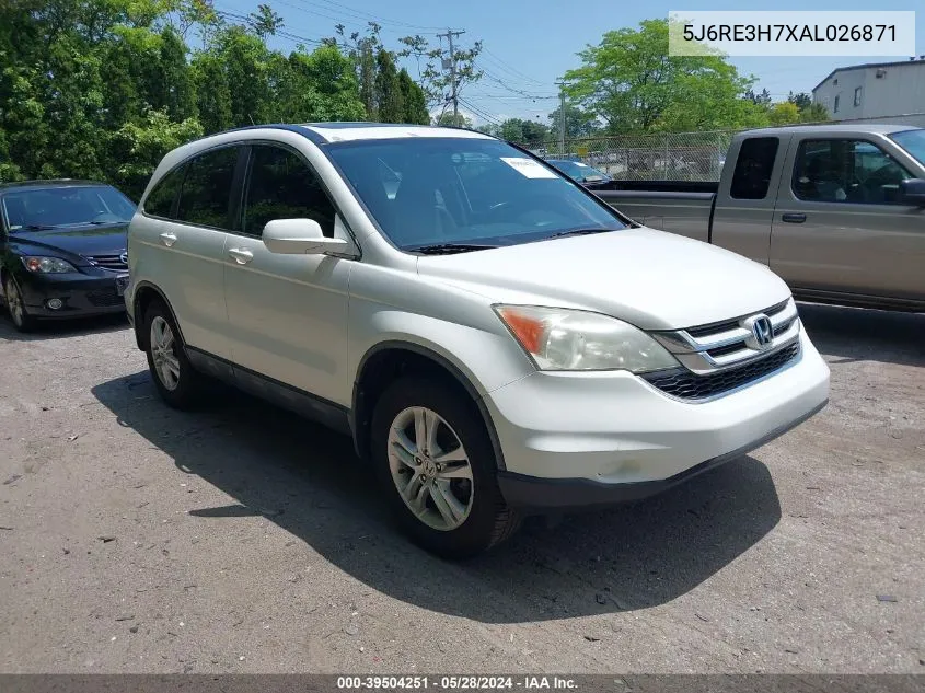 2010 Honda Cr-V Ex-L VIN: 5J6RE3H7XAL026871 Lot: 39504251