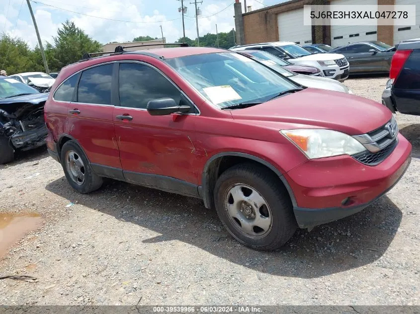 2010 Honda Cr-V Lx VIN: 5J6RE3H3XAL047278 Lot: 39539956