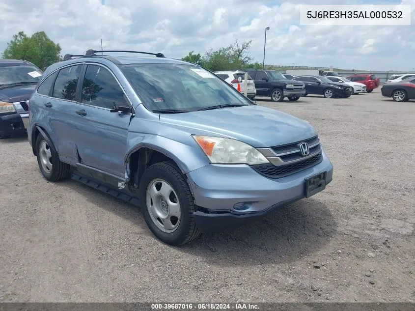 2010 Honda Cr-V Lx VIN: 5J6RE3H35AL000532 Lot: 39687016