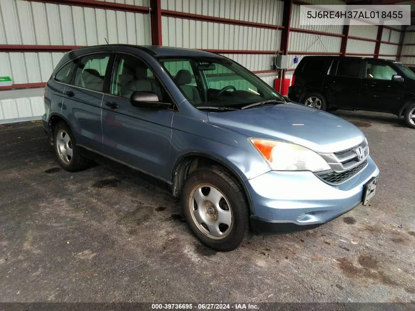 2010 Honda Cr-V Lx VIN: 5J6RE4H37AL018455 Lot: 39736695