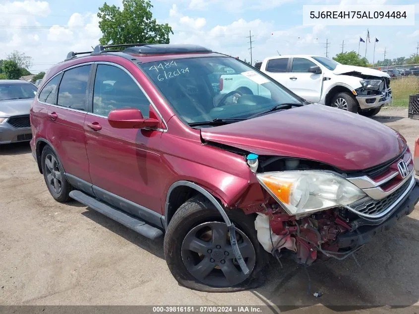 2010 Honda Cr-V Ex-L VIN: 5J6RE4H75AL094484 Lot: 39816151