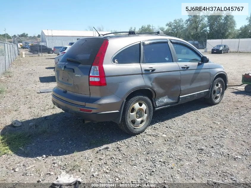 2010 Honda Cr-V Lx VIN: 5J6RE4H37AL045767 Lot: 39998441