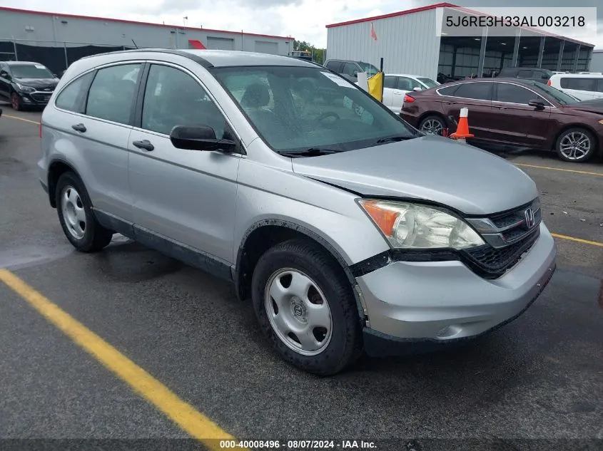 2010 Honda Cr-V Lx VIN: 5J6RE3H33AL003218 Lot: 40008496