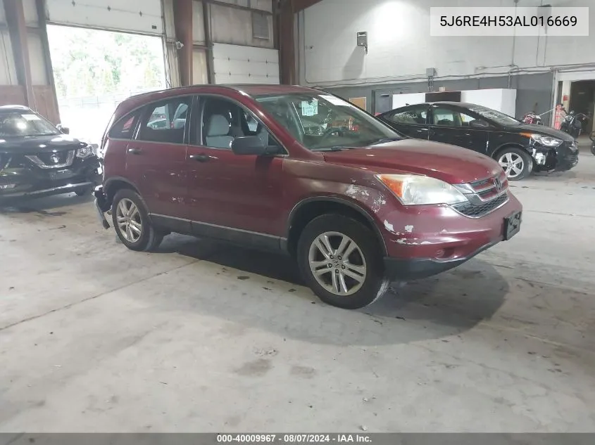 2010 Honda Cr-V Ex VIN: 5J6RE4H53AL016669 Lot: 40009967