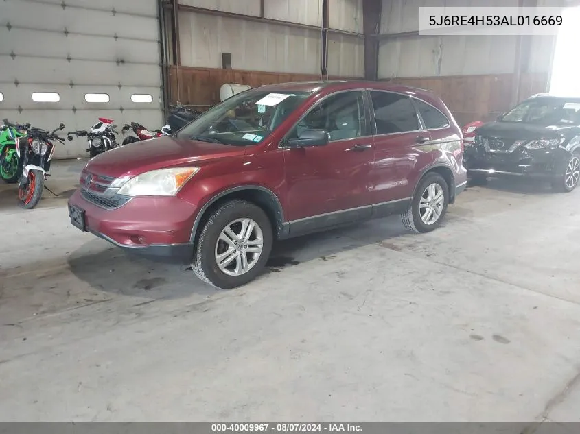 2010 Honda Cr-V Ex VIN: 5J6RE4H53AL016669 Lot: 40009967