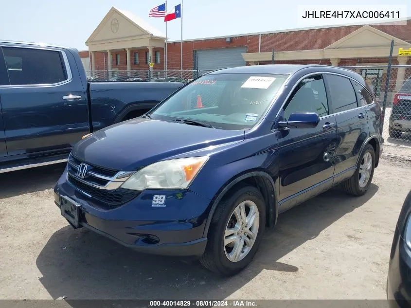 JHLRE4H7XAC006411 2010 Honda Cr-V Ex-L