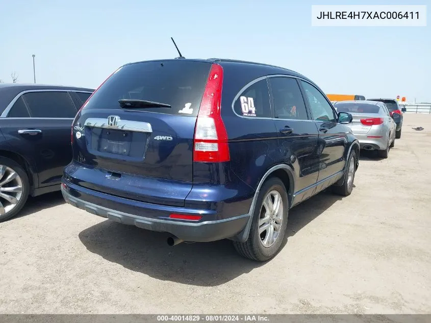 2010 Honda Cr-V Ex-L VIN: JHLRE4H7XAC006411 Lot: 40014829