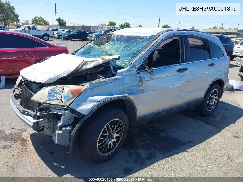 2010 Honda Cr-V Lx VIN: JHLRE3H39AC001319 Lot: 40026166