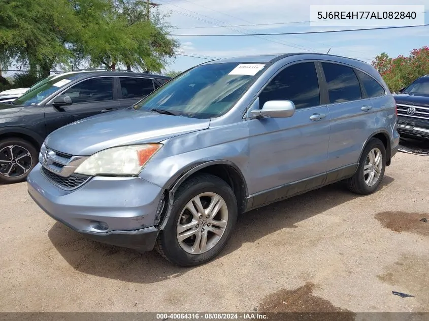 2010 Honda Cr-V Ex-L VIN: 5J6RE4H77AL082840 Lot: 40064316