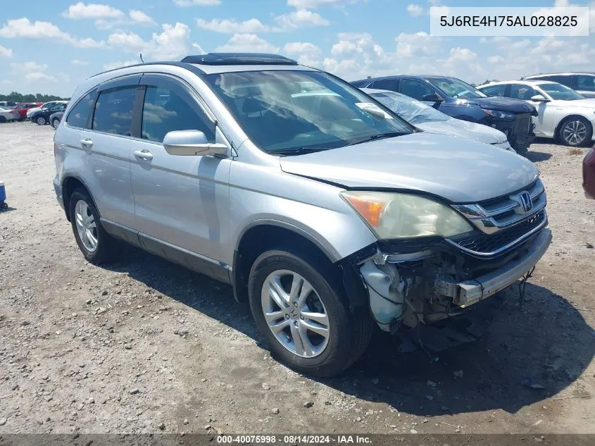 2010 Honda Cr-V Ex-L VIN: 5J6RE4H75AL028825 Lot: 40075998