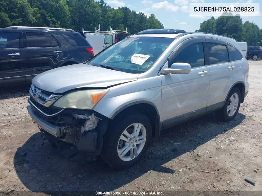 2010 Honda Cr-V Ex-L VIN: 5J6RE4H75AL028825 Lot: 40075998