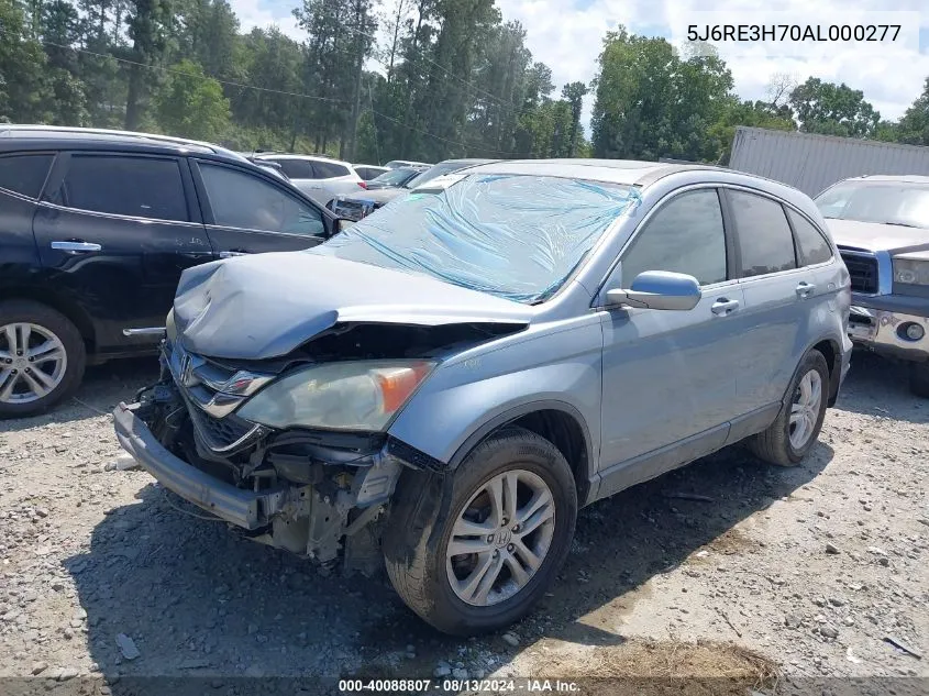 2010 Honda Cr-V Ex-L VIN: 5J6RE3H70AL000277 Lot: 40088807