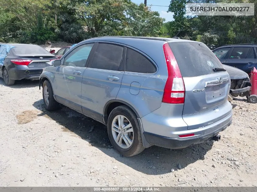 2010 Honda Cr-V Ex-L VIN: 5J6RE3H70AL000277 Lot: 40088807