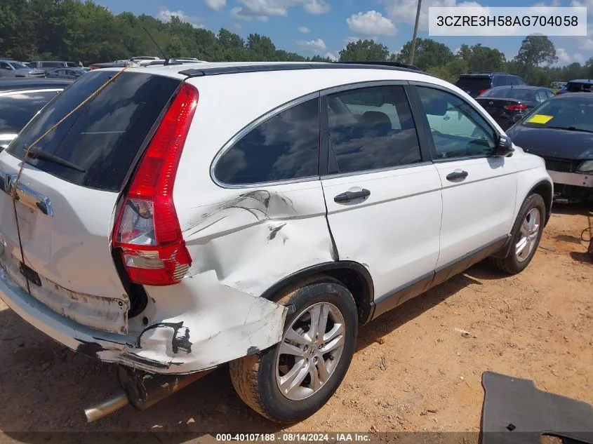 2010 Honda Cr-V Ex VIN: 3CZRE3H58AG704058 Lot: 40107188