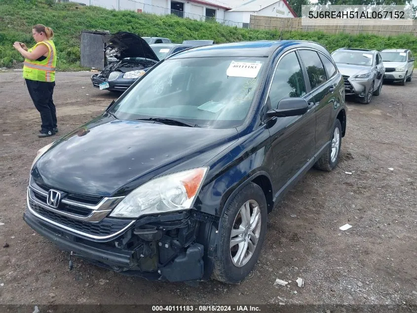 2010 Honda Cr-V Ex VIN: 5J6RE4H51AL067152 Lot: 40111183