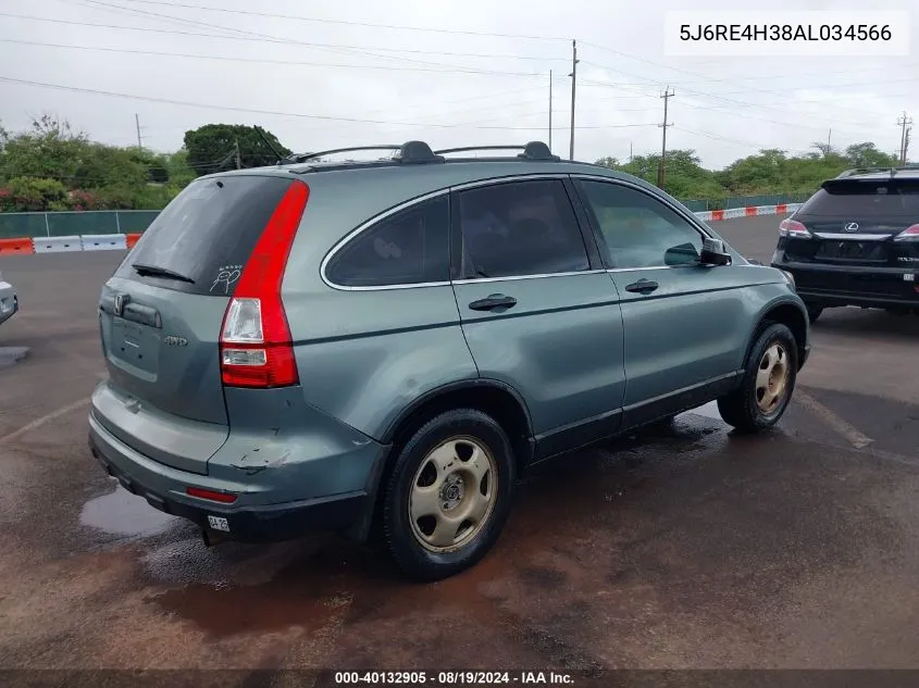 2010 Honda Cr-V Lx VIN: 5J6RE4H38AL034566 Lot: 40132905