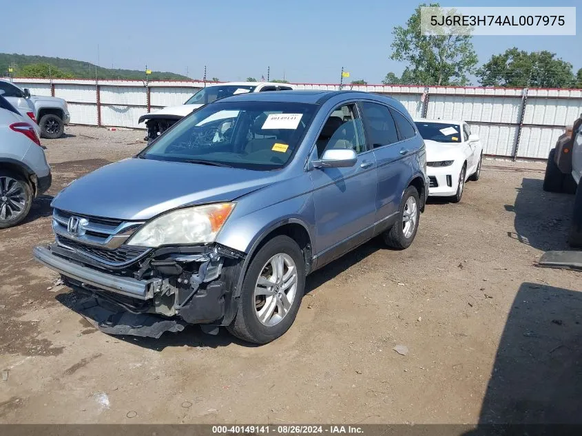 2010 Honda Cr-V Ex-L VIN: 5J6RE3H74AL007975 Lot: 40149141