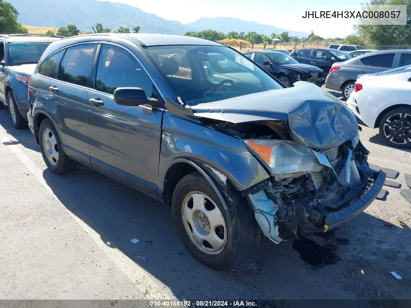 2010 Honda Cr-V Lx VIN: JHLRE4H3XAC008057 Lot: 40158192