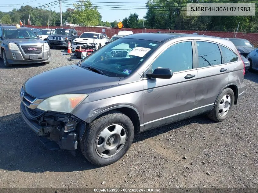 2010 Honda Cr-V Lx VIN: 5J6RE4H30AL071983 Lot: 40163928